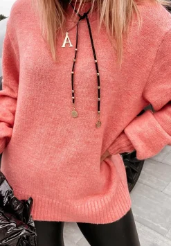 Sweter Z Bufiastymi Rekawami Matilde Koralowy