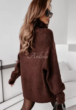 Sweter Z Golfem Mavi Czekoladowy