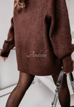 Sweter Z Golfem Mavi Czekoladowy