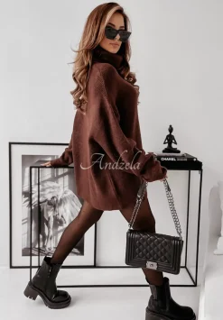 Sweter Z Golfem Mavi Czekoladowy