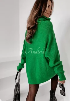 Sweter Z Golfem Mavi Zielony