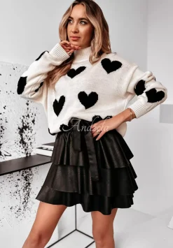 Sweter Z Polfgolfem W Serduszka In My Heart Ecru