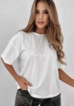 T-Shirt Oversize Live Simply Ecru