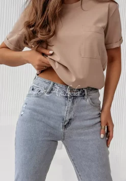 T-Shirt Z Kieszonka Pocket Bezowy