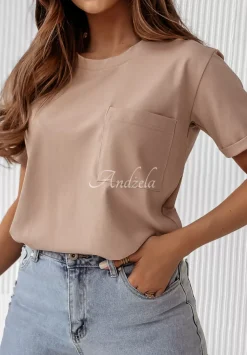 T-Shirt Z Kieszonka Pocket Bezowy