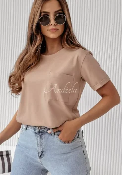 T-Shirt Z Kieszonka Pocket Bezowy