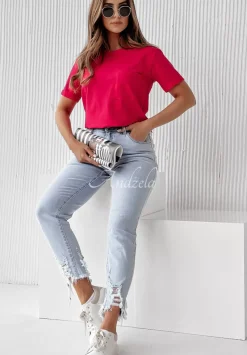 T-Shirt Z Kieszonka Pocket Rozowy