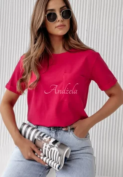 T-Shirt Z Kieszonka Pocket Rozowy