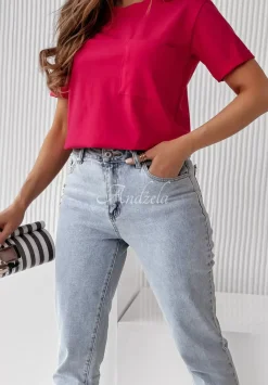 T-Shirt Z Kieszonka Pocket Rozowy