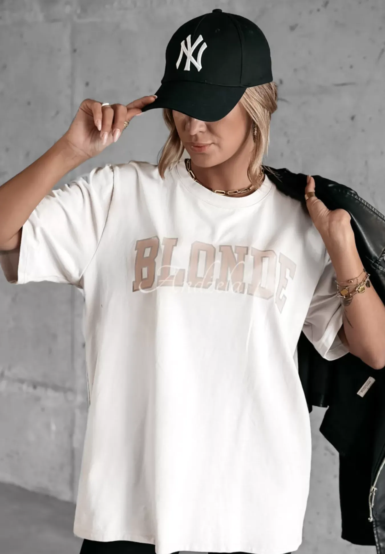 T-Shirt Z Nadrukiem Blonde Ecru