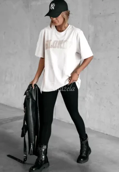 T-Shirt Z Nadrukiem Blonde Ecru