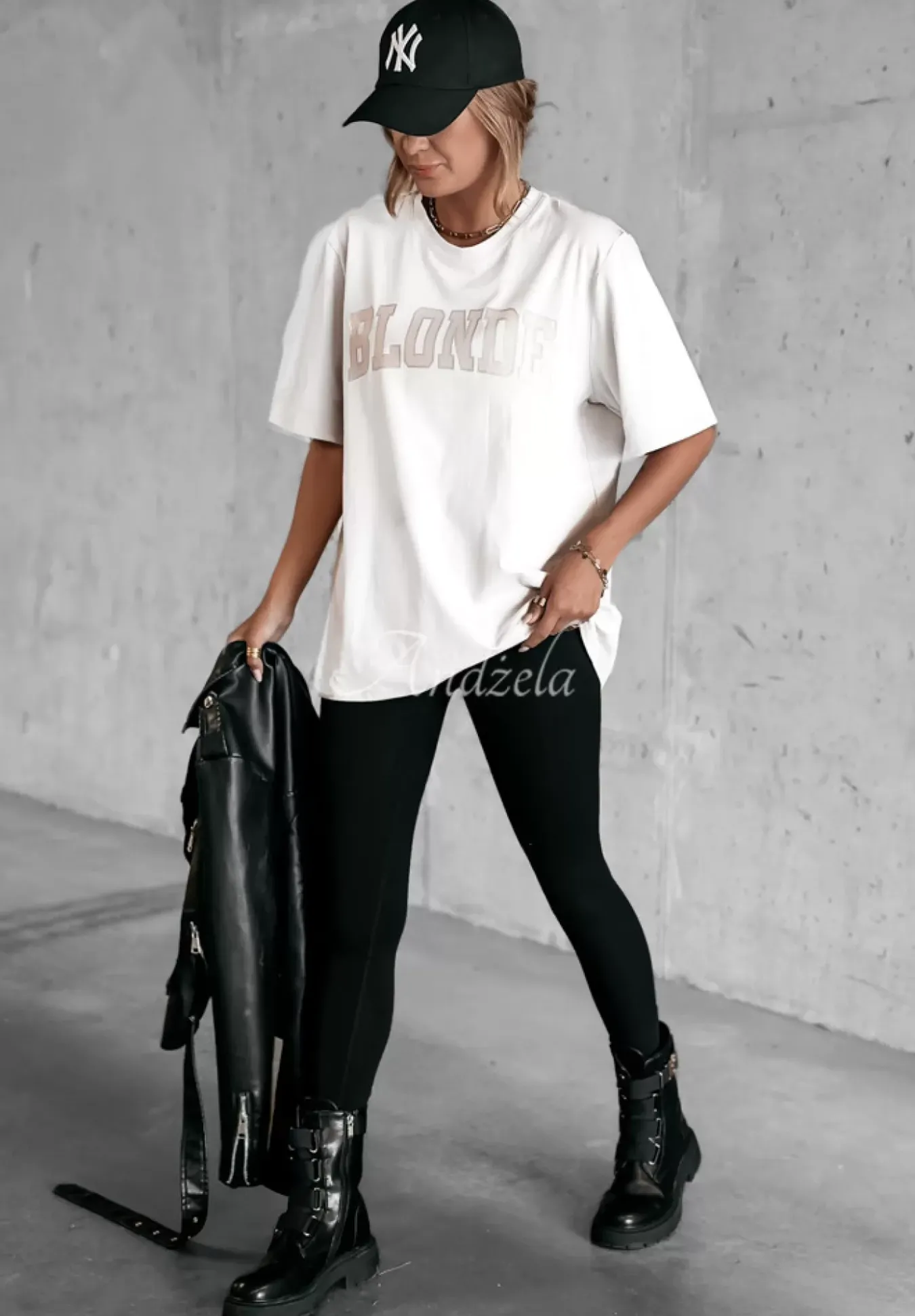 T-Shirt Z Nadrukiem Blonde Ecru
