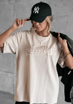 T-Shirt Z Nadrukiem Blonde Bezowy