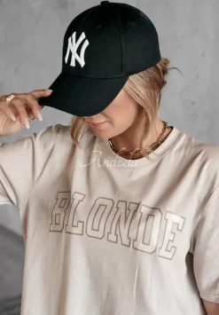 T-Shirt Z Nadrukiem Blonde Bezowy