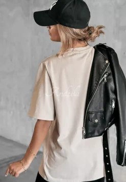 T-Shirt Z Nadrukiem Blonde Bezowy