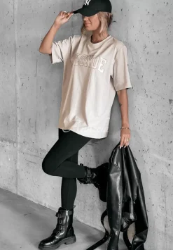 T-Shirt Z Nadrukiem Blonde Bezowy