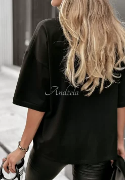 T-Shirt Z Nadrukiem No Bad Days Czarny