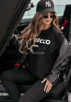 T-Shirt Z Nadrukiem Prosecco Mood Czarny