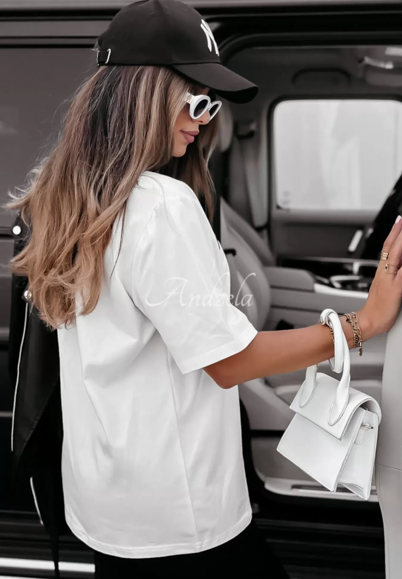 T-Shirt Z Nadrukiem Prosecco Mood Bialy