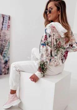 Welurowa Bluza Milene Biala