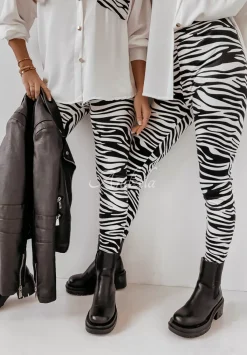 Welurowe Legginsy Wilda W Zebre