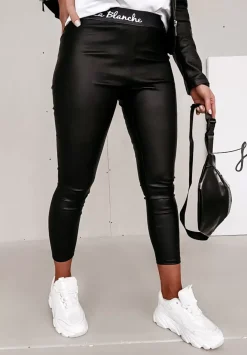 Woskowane Legginsy Enix Czarne