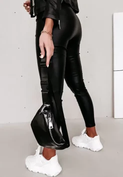 Woskowane Legginsy Enix Czarne