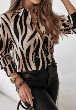 Wzorzysta Koszula Z Kolnierzem Mitzi W Zebre