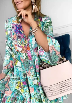 Wzorzysta Sukienka Oversize Hawai
