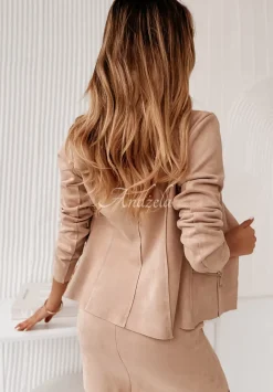 Zamszowa Spodniczka Mini Emperior Nude