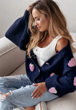 Zapinany Kardigan Berry Lover Granatowy