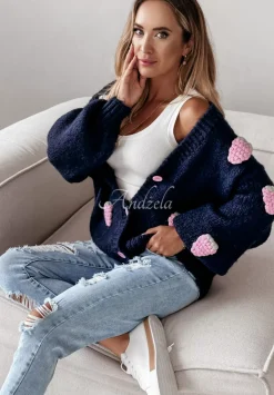 Zapinany Kardigan Berry Lover Granatowy