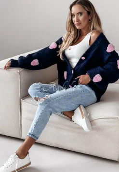 Zapinany Kardigan Berry Lover Granatowy